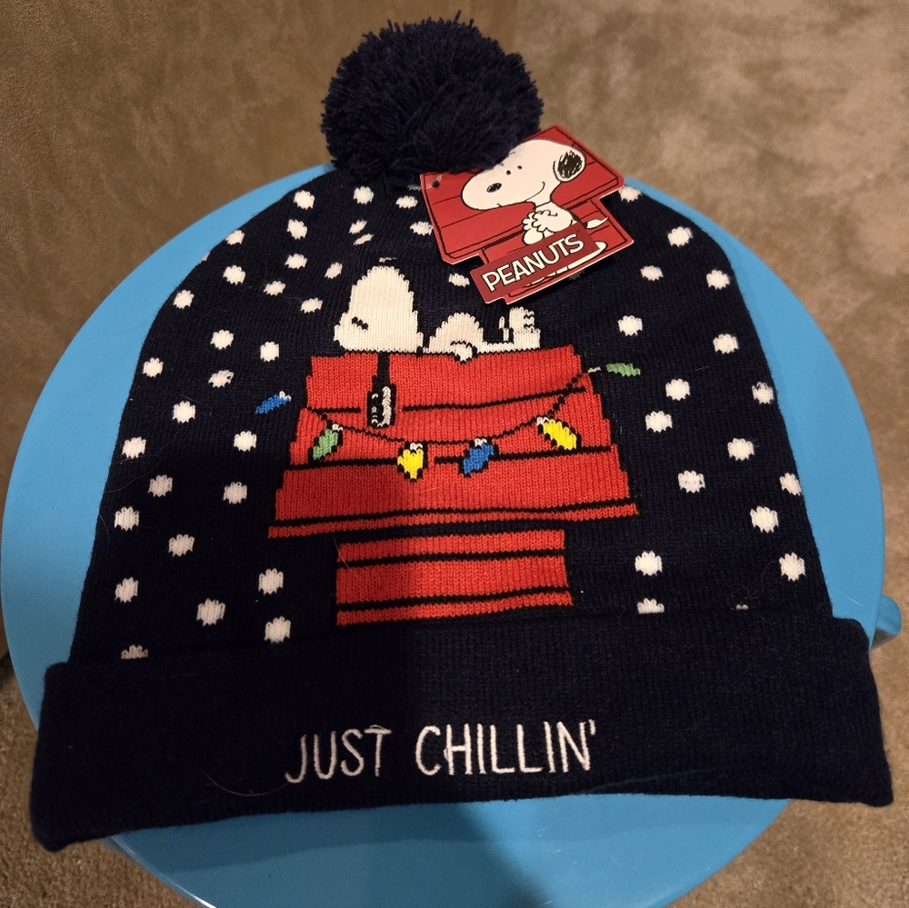 Peanuts Snoopy Just Chillin' Navy Beanie